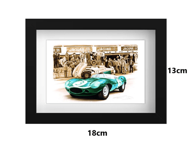 Small Framed Postcard JAGUAR D-TYPE