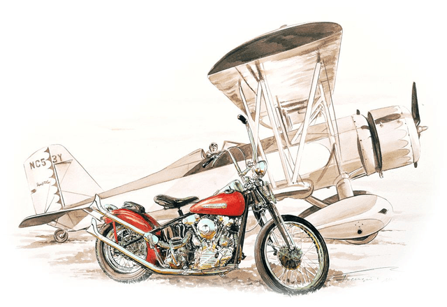 Harley and Plane - Framed Print