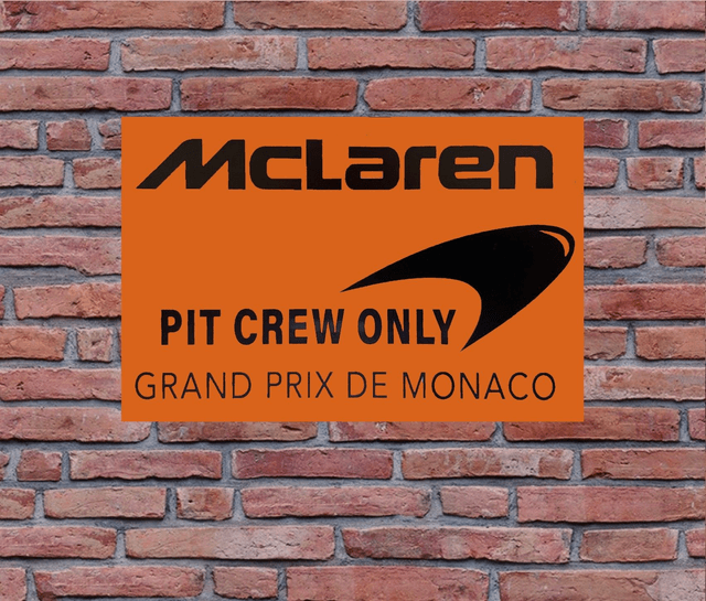 McLaren Pit Crew Only - Aluminium Wall Plaque