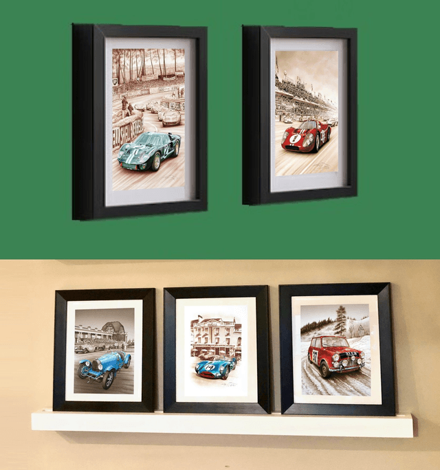 Small Framed Postcard Ford GT40 GREEN
