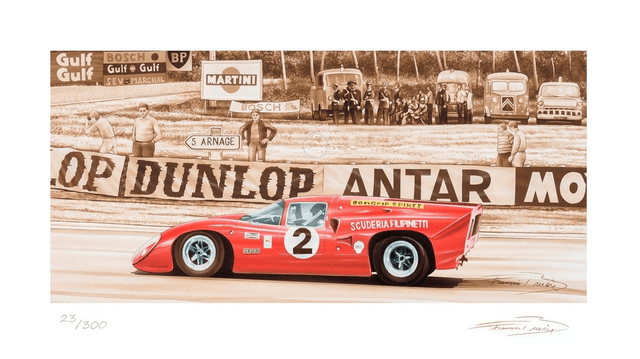 Lola T70 at Arnage corner in 1969 - Limited Edition