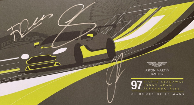 Aston Martin Vantage GTE - Le Mans 2016 - Signed prints by all 9 drivers