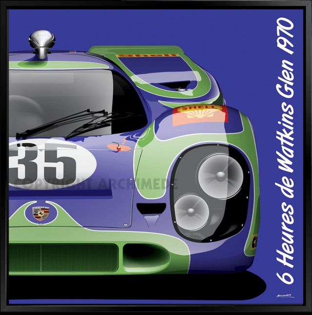 Porsche 917K #35 Watkins Glen 1970 - Framed Print by Archimede 