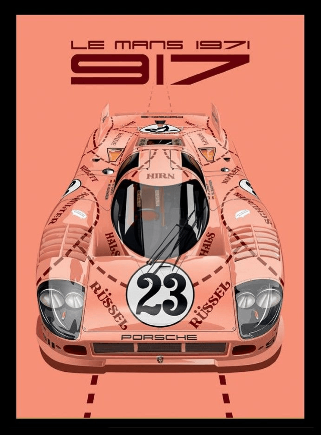 Porsche 917 'Pink Pig' framed poster print by Archimede