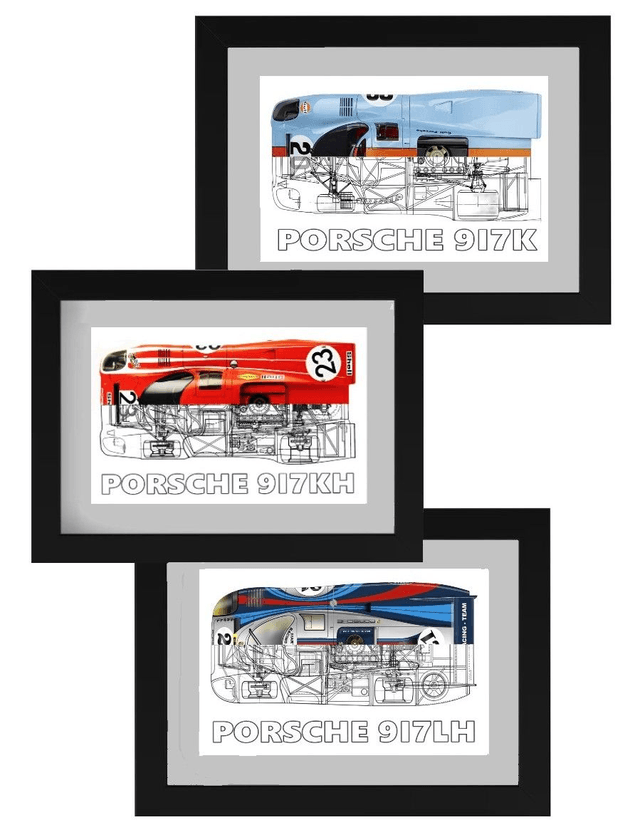 Porsche 917 50/50 Trio - 2 Different Sizes Available