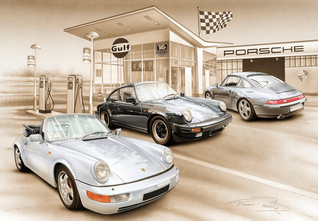 Porsche Garage Triple 9 - Framed Print