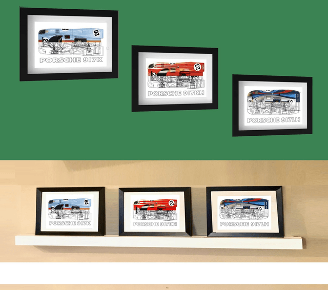 Porsche 917 50/50 Trio - 2 Different Sizes Available