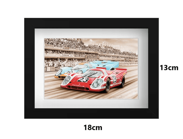Small Framed Postcard Porsche 917K DUO 20 &amp; 23