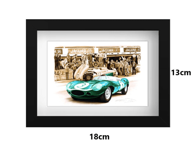 Small Framed Postcard JAGUAR D-TYPE