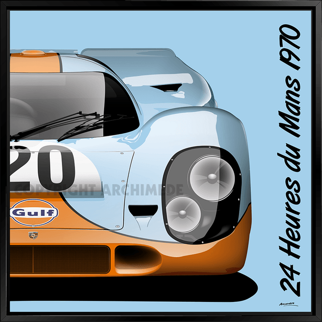 Porsche 917K Gulf #20.  Le Mans 1970 - Framed picture by Archimede